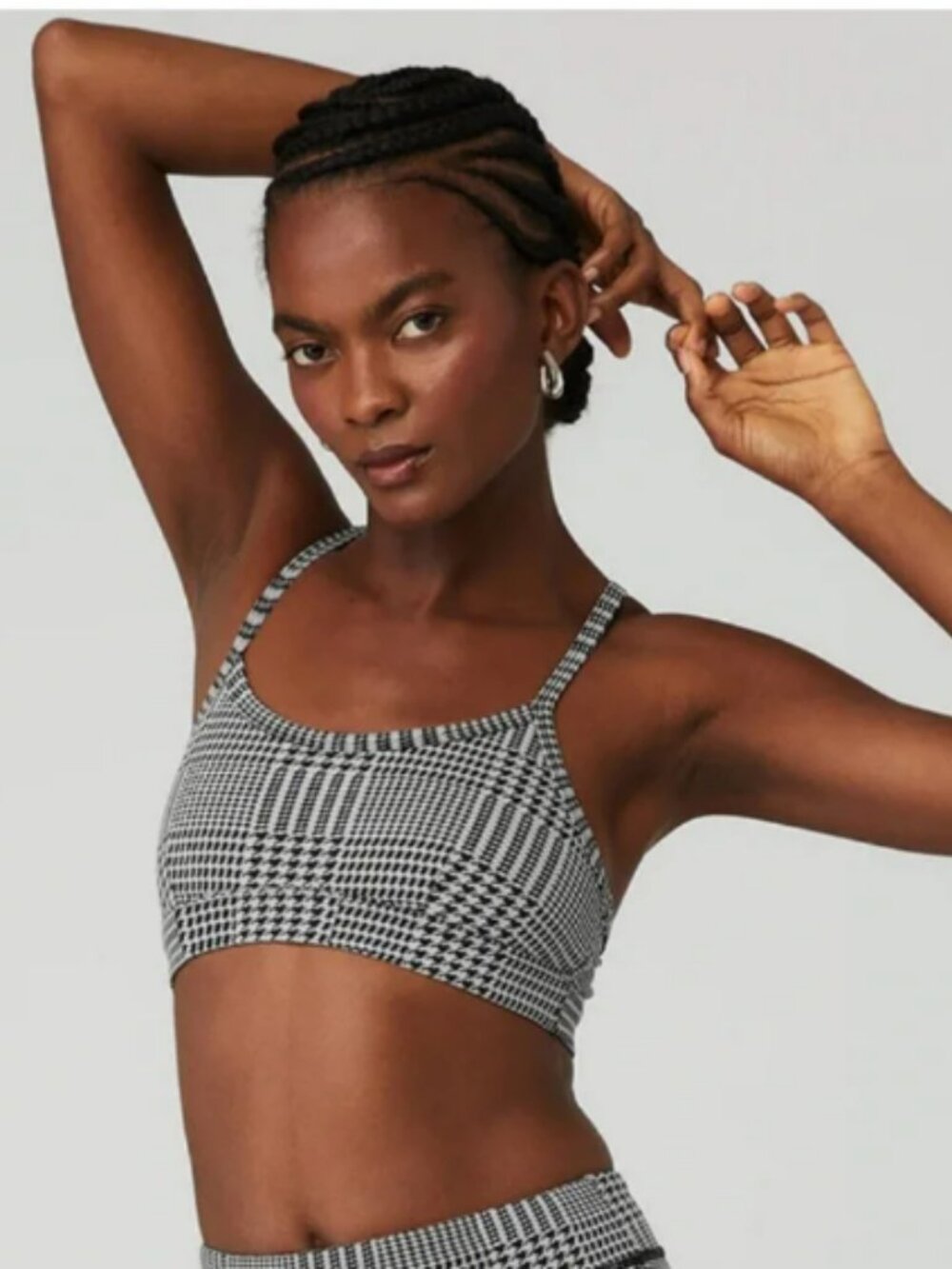 ALO Yoga Jacquard Glenplaid Gratitude Bra Size Large